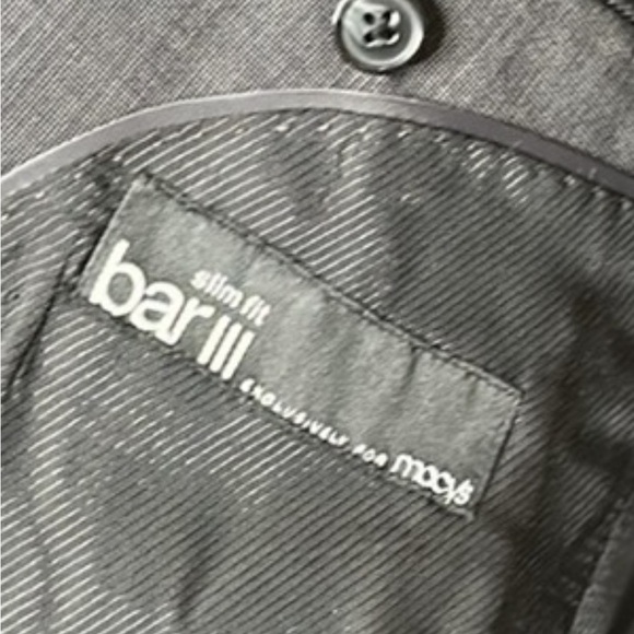 Macys Men’s Slim Fit Wool Suit Jacket Two Button Sportcoat Blazer Gray 42R - Picture 13 of 16